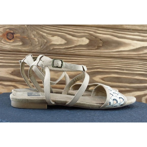 BC Footwear Sz 7 M Brown Ankle Strap Fabric Women Sandals - Picture 4 of 7